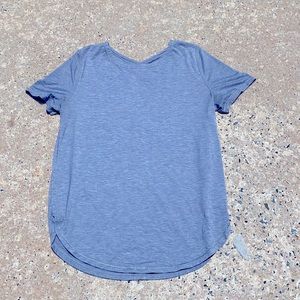 ivivva by lululemon gray back crossover workout t-shirt